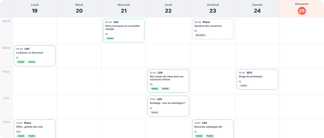 La semaine dans le calendrier