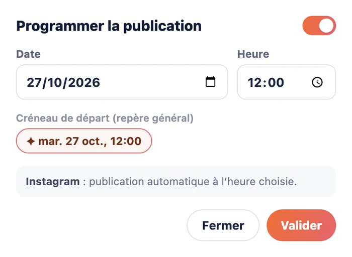 Programmer la publication